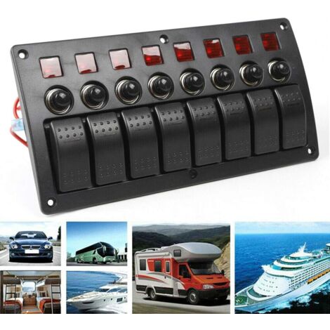 Panneau de commutation LED 8 vitesses 3 en 1 pour bateau (1/4)