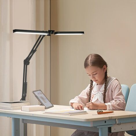 Lampe de bureau LED Lampe liseuse 5 niveaux de luminosité Luminaire avec Port USB Contrôle tactile - Noir - Maison