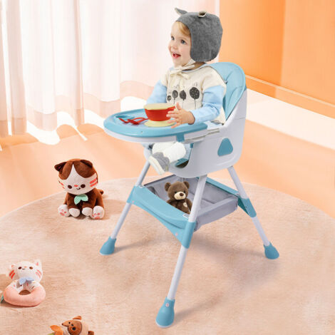 2 en 1 Chaise haute pour enfant Chaise haute pour bébé Chaise repas pliable dès 6 mois