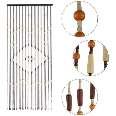 Rideau De Porte Perles Anti-mouches - 90x220 Cm, Perles PVC, Résistant UV, Noir - 4