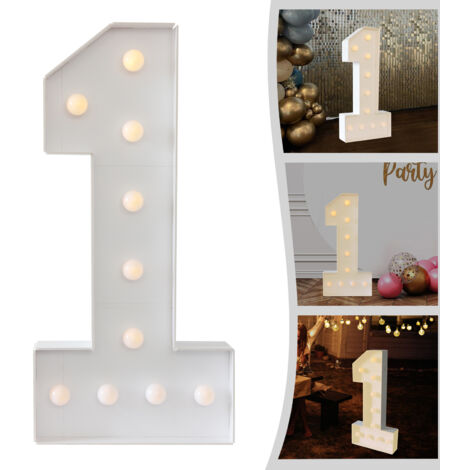 Chiffres Lumineux Géants Néon LED Avec Support Pour Anniversaire, Chiffre Annive