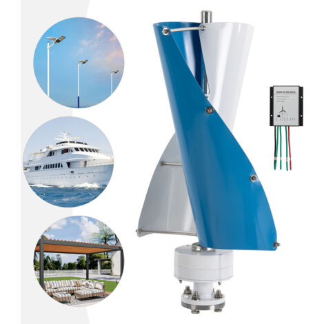 Eolienne à axe vertical 2 pales 100W, éolienne verticale avec contrôleur 12V