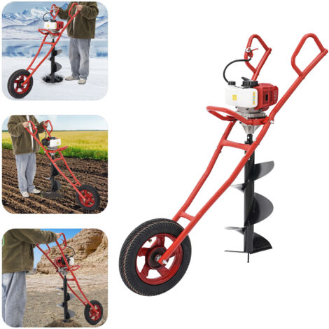 Senderpick – Tarière thermique 52cc – Moteur 1,46 kW – Réservoir 1L – Forage rapide pour poteaux et plantations – Conception durable et facile à utiliser