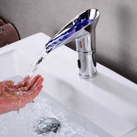 Robinet Automatique à LED Avec Capteur Infrarouge - 3 Couleurs Changeantes (0-80°C), Pour Salle De Bain Et Cuisine