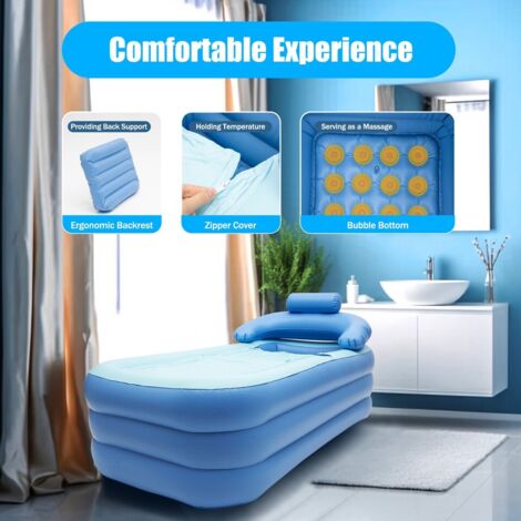 Senderpick – Baignoire gonflable portable en PVC – Dimensions extérieures 150 x 80 cm – Hauteur 43 cm – Pour bains relaxants et piscine bébé