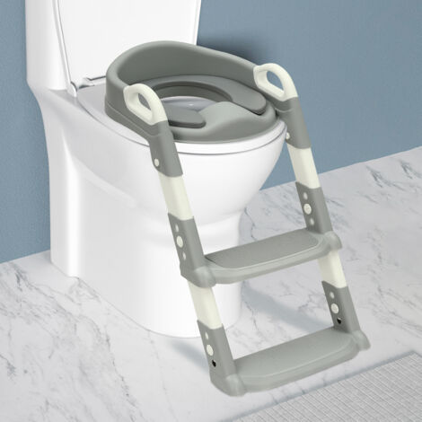 Échelle pour toilettes, siège de toilettes avec marchepied pour enfants, siège de toilettes à marchepied pour enfants, pot d'apprentissage, adapté aux enfants de 2 à 7 ans, matériau PU antidérapant. (1/5)