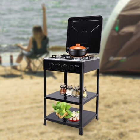 Senderpick – Cuisinière à gaz 4 brûleurs – Autonome pour camping – Matériau fer – Allumage manuel – Dimensions 49x49x79cm (1/5)