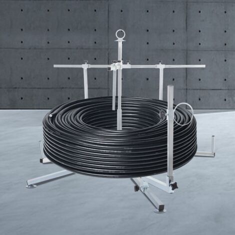 Senderpick – Dérouleur de tuyau galvanisé autonome 200 kg – Capacité 1968,5 pieds – Réglable 3 niveaux – Sac de transport inclus