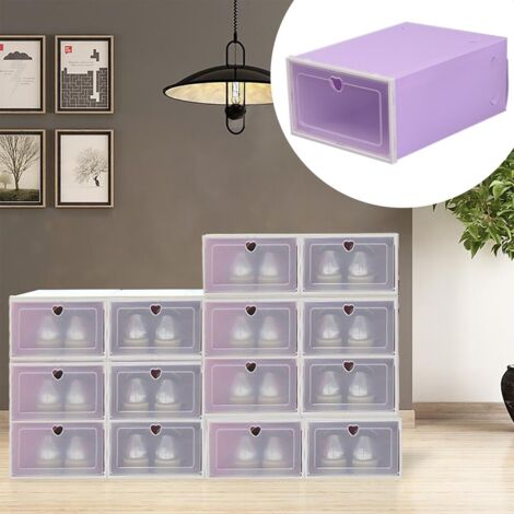 SONGMICS Lot de 6 boîtes à chaussures empilables Organiseur