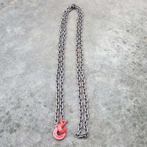 Chaîne de levage à un brin 8 mm, 5 m, chaîne forestière 5 m, chaîne de traction, chaîne de levage, chaîne de levage, chaîne de remorquage, capacité de charge maximale 2 tonnes.
