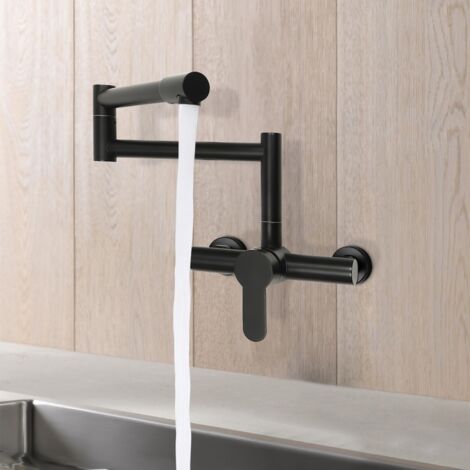 Robinet pliable pour eau chaude et froide, robinet mural pivotant à 360° pour cuisine, robinet pliable à poignée unique pour salle de bain, robinet créatif, trois points de rotation. (1/5)