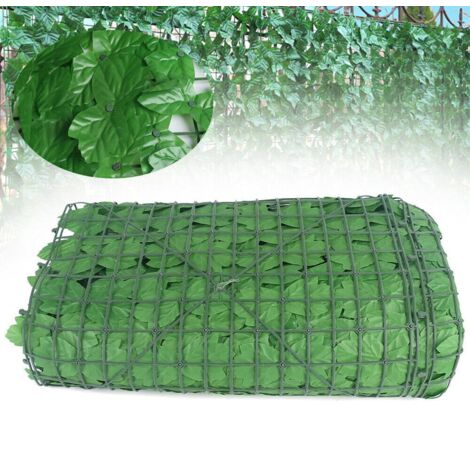 Paravent en lierre de 3 mètres, paravent de jardin, grandes feuilles de lierre artificielles, plantes artificielles, vert. (1/5)