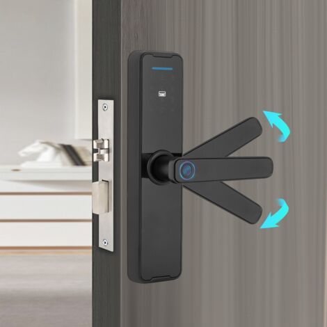 Senderpick – Serrure intelligente biométrique avec empreinte digitale – Compatible portes jusqu'à 5 cm d'épaisseur – Déverrouillage par mot de passe et carte magnétique