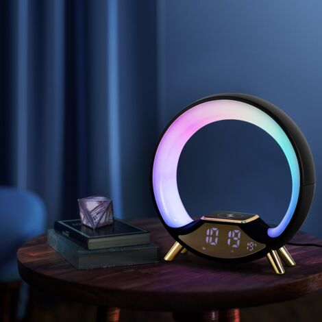 Lampe de chevet portable rechargeable à LED, veilleuse sans fil rechargeable, bande lumineuse créative avec affichage de l'heure (1/5)