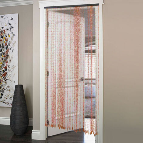 90 x 200 cm, 52 lamelles, rideau de porte en bambou, rideau de porte en bambou et bois, rideau de porte pour chambre et couloir, rideau à perles en bambou et bois. (1/5)