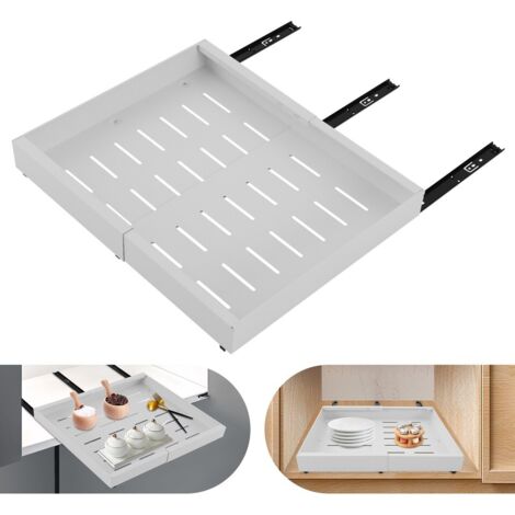 Tiroir coulissant extensible, plage d'extension 32-52 cm, tiroir de cuisine (1/5)