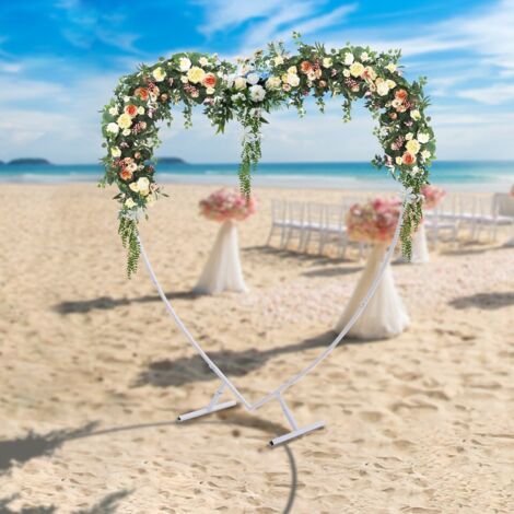 200 x 50 x 210 cm Support de mariage en forme de cœur, arche de mariage moderne, support métallique en forme de cœur, cadre floral avec ballons et fond