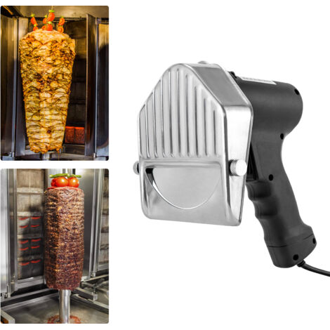 Couteau électrique pour barbecue, pivotant à 120 degrés, équipé d'une lame de 4,7 pouces de diamètre, permettant de couper des tranches de 0 à 10 millimètres d'épaisseur, en acier inoxydable. (1/5)