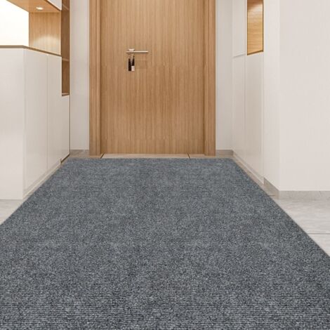 Tapis moderne pour intérieur et extérieur, 3 × 1,2 m, rectangulaire, antidérapant, tapis de sol, insonorisant, gris. (1/5)