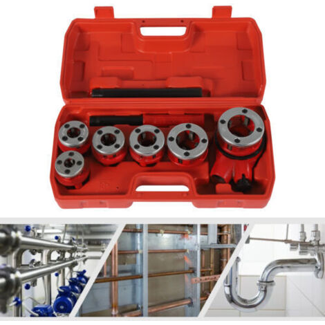 1/4-1-1/4 pouce, clé à molette pour filetage de tuyaux, kit de filetage de tuyaux, clé à molette manuelle de type 62 à 6 pans