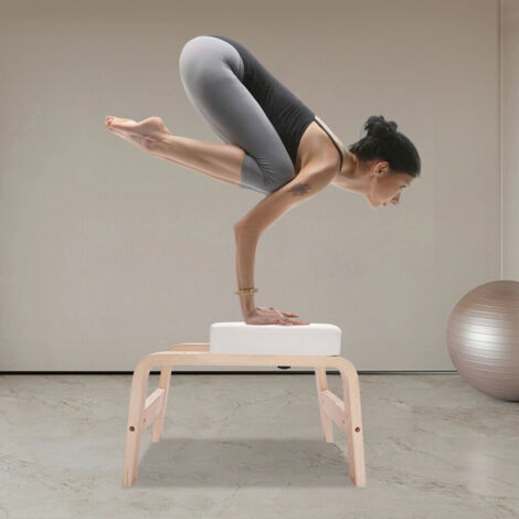 Senderpick – Banc de yoga pour posture sur les mains – Capacité 200 kg – Fabriqué en PU et bois massif – Coussin confortable et bords lisses
