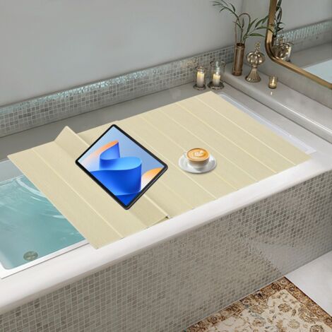 Couverture de baignoire, couverture isolante pliable pour baignoire, plateau de baignoire en PVC, imperméable, panneaux de baignoire anti-poussière pour la maison, la salle de bain, jaune (170 cm x 70