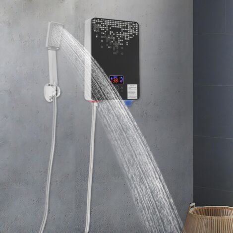 Senderpick – Chauffe-eau instantané 6500 W 220 V – Affichage LED température – Installation murale cuisine salle de bain – Pomme de douche incluse