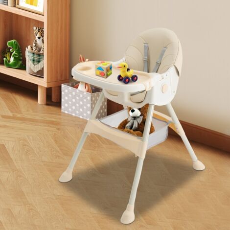 Chaise haute pour bébé Chaise haute 3 en 1 pour enfants avec table et roulettes Chaise haute réglable et pliable Chaise haute combinée qui grandit avec votre enfant à partir de 6 mois Enfants Petits e (1/5)