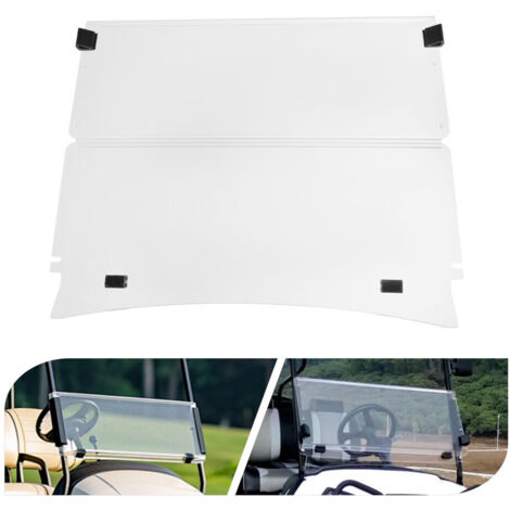 Pare-brise pliable pour voiturette de golf Pare-brise transparent pour voiturette de golf Fabriqué à partir de matériaux haute résistance Version renforcée de 4 mm d'épaisseur exclusivement pour les m (1/5)