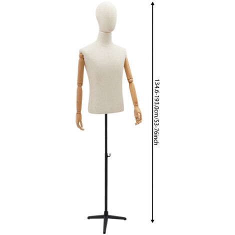 Modèle de tête de mannequin polyvalent/hauteur réglable avec métal mannequin de velours
