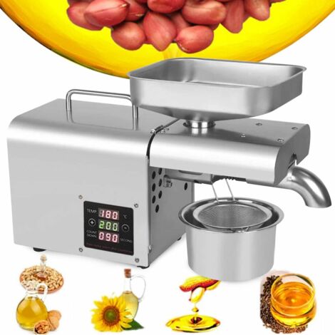 Presse à huile automatique commerciale, extracteur d'huile, presse à huile électrique en acier inoxydable, presse à huile à chaud et à froid, 220 V