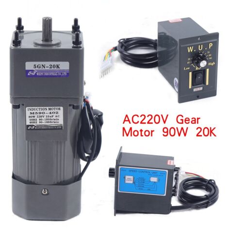 Moteur à engrenages 20K avec régulateur de vitesse Moteur électrique Gear Motor 13nm 0-67 tr/min 90W (1/5)