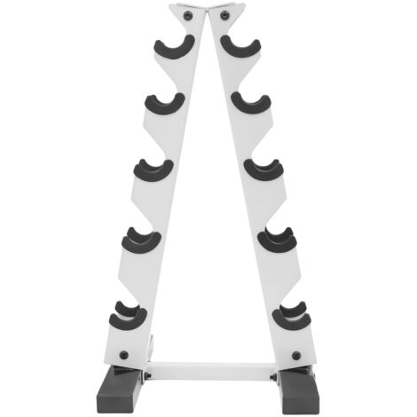 Support pour haltères A-Frame Support seul, support en acier à 5 niveaux pour haltères courts, support pour haltères pour salle de sport à domicile (1/5)