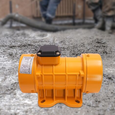 Moteur vibrant 370 W, moteur vibrant robuste pour béton et ciment, moteur vibrant pour machines de compactage du béton, moteur vibrant pour mélange de ciment, jaune