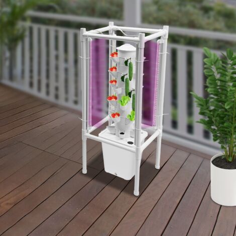 Kit de culture verticale Tower Garden, 30 pots pour jardinage d'intérieur, lampe de culture LED, herbes aromatiques, fruits et légumes, pompe à eau, germination en pépinière, prise intelligente (semis (1/5)