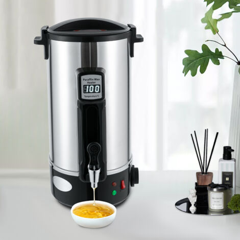 LCD Fondoir à cire pour la fabrication de bougies avec bec verseur chauffant, fondoir à cire anti-obstruction, kit de fabrication de bougies DIY grande capacité de 10,8 L, nettoyage facile pour la pro (1/5)