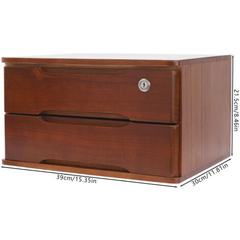Boîte De Rangement En Bois Et Bambou Avec 3 Tiroirs - Organiseur De Bureau Et Maquillage Blanc