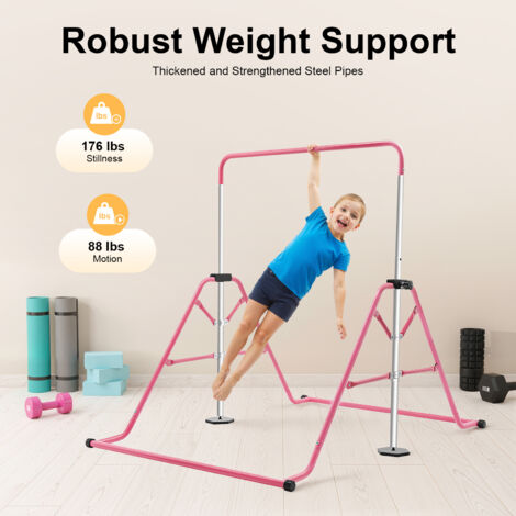 Barre de traction d'intérieur, adaptée à l'entraînement des jeunes et à l'équipement de fitness à domicile. Hauteur réglable de 45,27 à 61 pouces. Barre pliable avec une capacité de charge de 176 livr