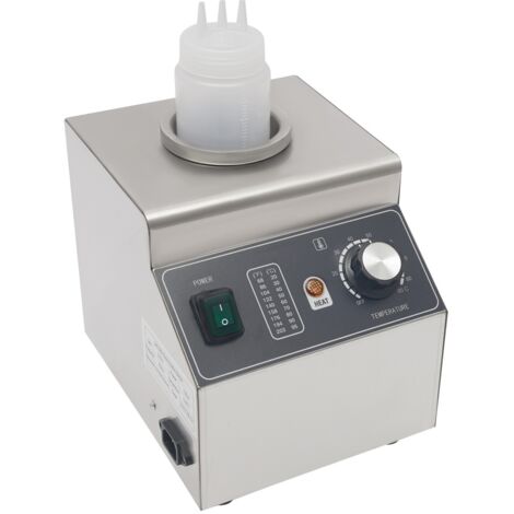 Chauffe-sauce électrique, distributeur de sauce au chocolat/fromage en acier inoxydable pour comptoir, chauffe-sauce électrique avec bouteille 100 W