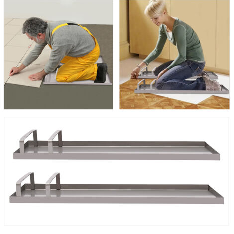 Planches à genoux en béton 28 x 8 pouces, planches à genoux coulissantes, planches à genoux en acier inoxydable, outils coulissants pour planches en béton, paire de glissières mobiles avec coins arron (1/5)
