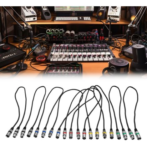 Lot de 10 câbles DMX Câble XLR de 1 m Câble de connexion de signal DMX à 1 broche Câble d'éclairage DMX, câble de commande d'éclairage DMX Cannon pour contrôleur DMX Tête mobile Projecteur de scène