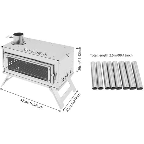 Tuyau De Poêle Pliable En Titane - 9,8 Pieds - Camping, Tente, Cheminée - Neuf