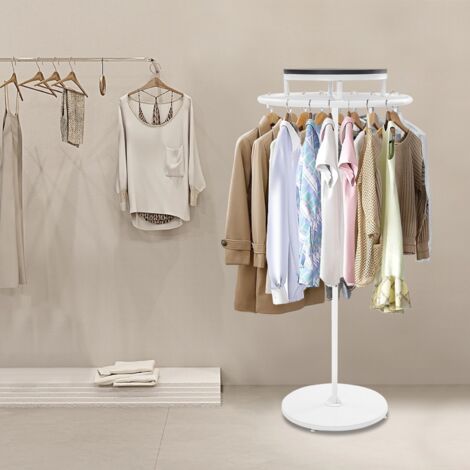 Porte-vêtements rond, porte-vêtements rotatif sur pied, présentoir pour vêtements, pour chambre à coucher, boutique, magasin commercial, buanderie