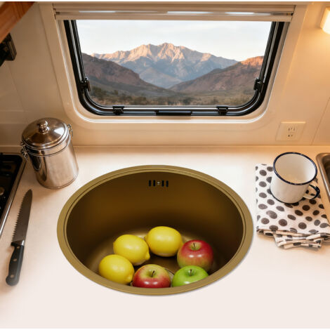 Évier Rond Inox 304 Pour Camping-Car Et Bateau – 10 Pouces, Ultra Compact Et Moderne, Installation Facile
