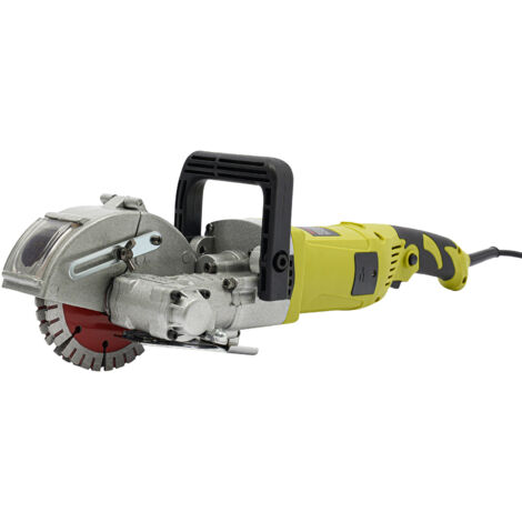 Machine à rainurer le béton, rainureuse murale, rainureuse électrique 4 kW, rainureuse murale avec 5 lames de scie, machine à rainurer les murs, rainureuse à béton, 125 mm, verte
