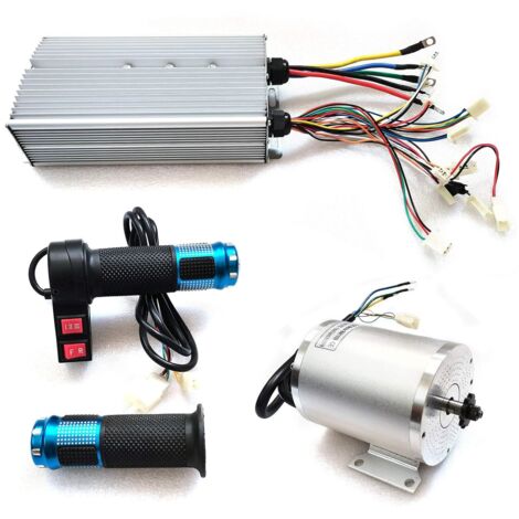 Kit moteur sans balais, 72V 3000W moteur haute vitesse avec 80A 24 Mosfet 3-Speed Switch Controller and Throttle pour moto, scooter électrique, vélo, kit de conversion de moteur.