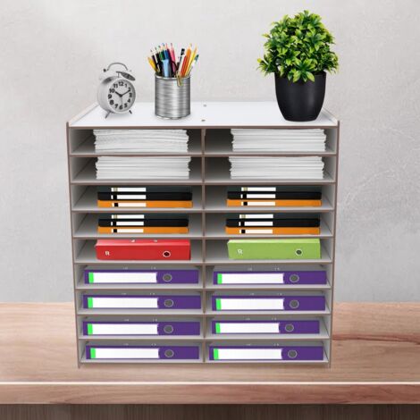 Bac à courrier en bois à 20 compartiments de 5 mm, trieur de courrier, organiseur de bureau, rangement vertical pour magazines, équipement commercial pour magasins, dossier pour bureau à domicile, éco