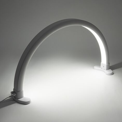 Lampe de bureau LED en forme de croissant avec luminosité réglable de 2700K à 5600K, idéale pour les manucures et les soins de beauté. (1/5)