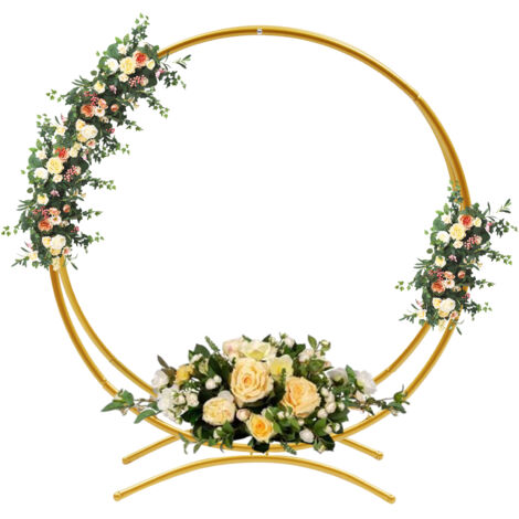 Support de mariage à double anneau de 80 cm Support circulaire en métal pour fleurs Cadre de mariage à double anneau Cadre décoratif pour fête (1/5)