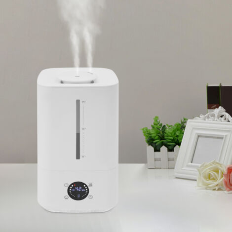 Humidificateur pour chambre à coucher, humidificateur silencieux de 6 litres avec brume chaude et froide, diffuseur d'huiles essentielles, mode veille, chambre d'enfant, plantes, bébé, enfant, blanc (1/5)